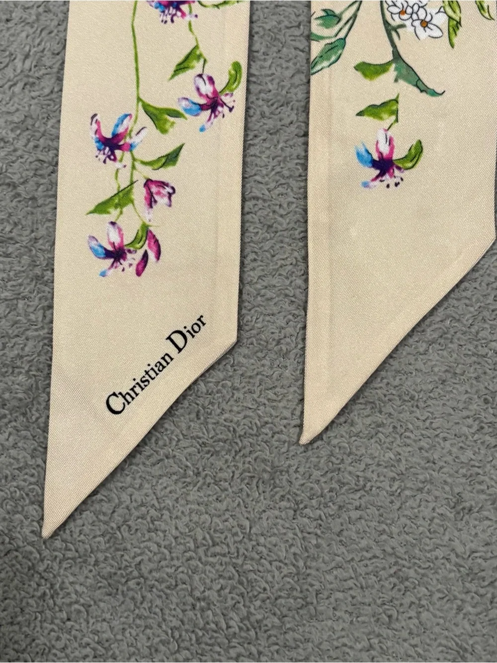Christian Dior D-Floral Mitzah   Scarf Beige Multicolor Floral Wildflower